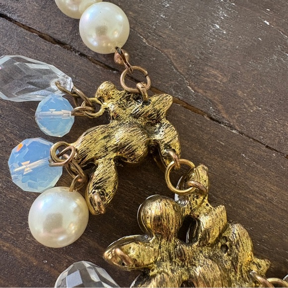 Statement Pearl and Crystal Necklace with Blue Accents - Picture 8 of 9